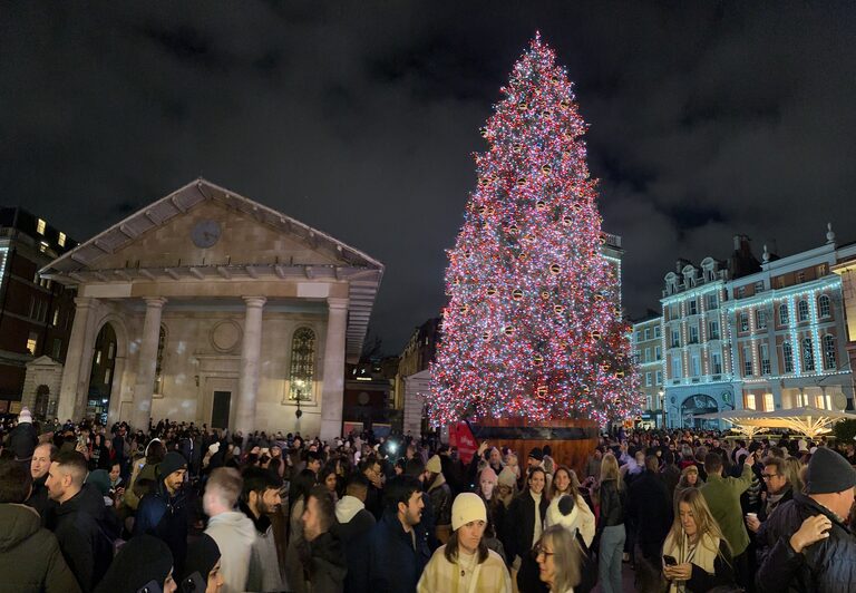 Busy Covent Garden at Christmas